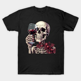 skeleton drink Wine T-Shirt